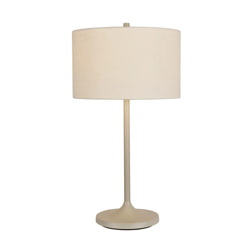 Soft Tischlampe, Leinen Weiß-Sand, Ø34x64 cm Belid