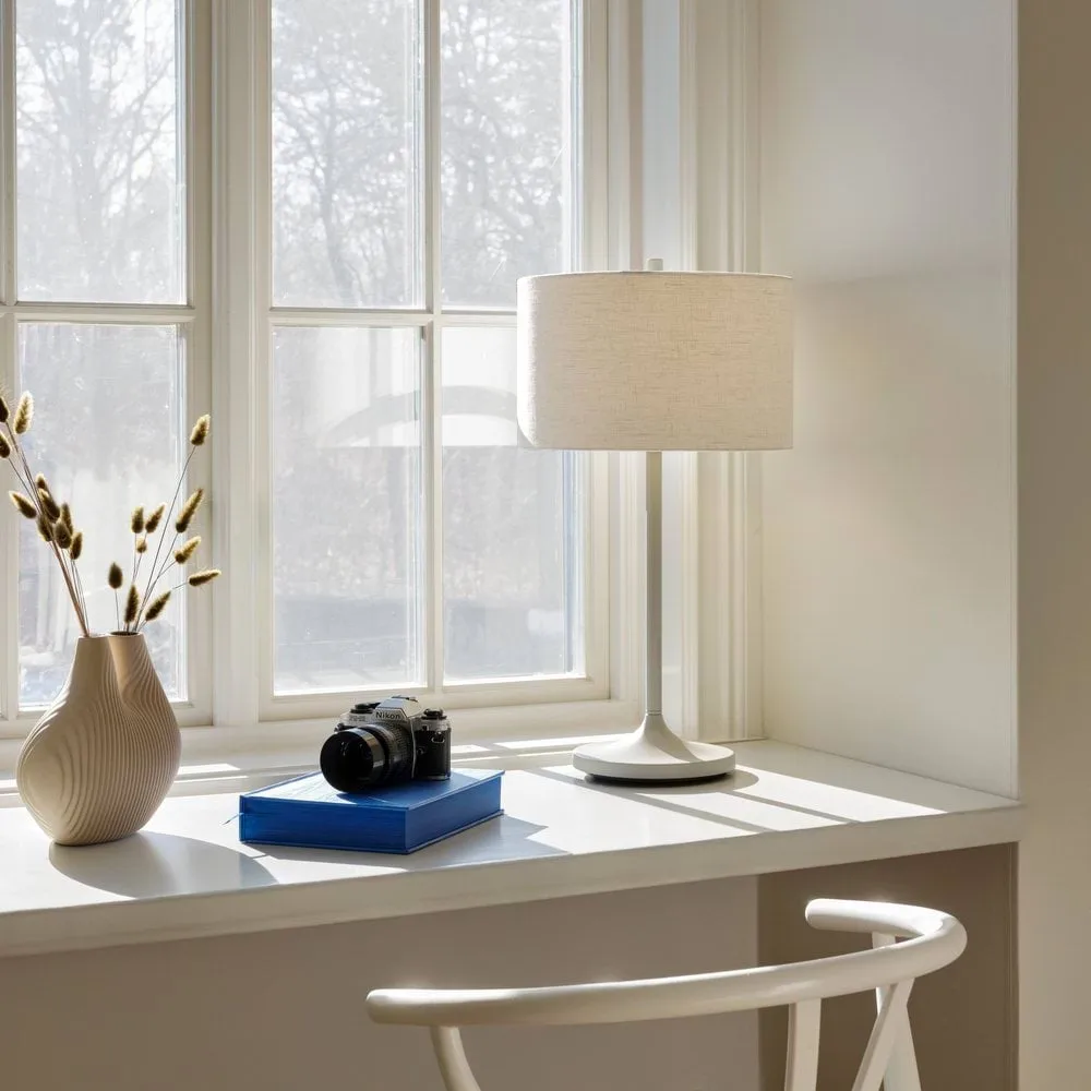 Soft Tischlampe, Leinen Weiß-Sand, Ø34x64 cm Belid