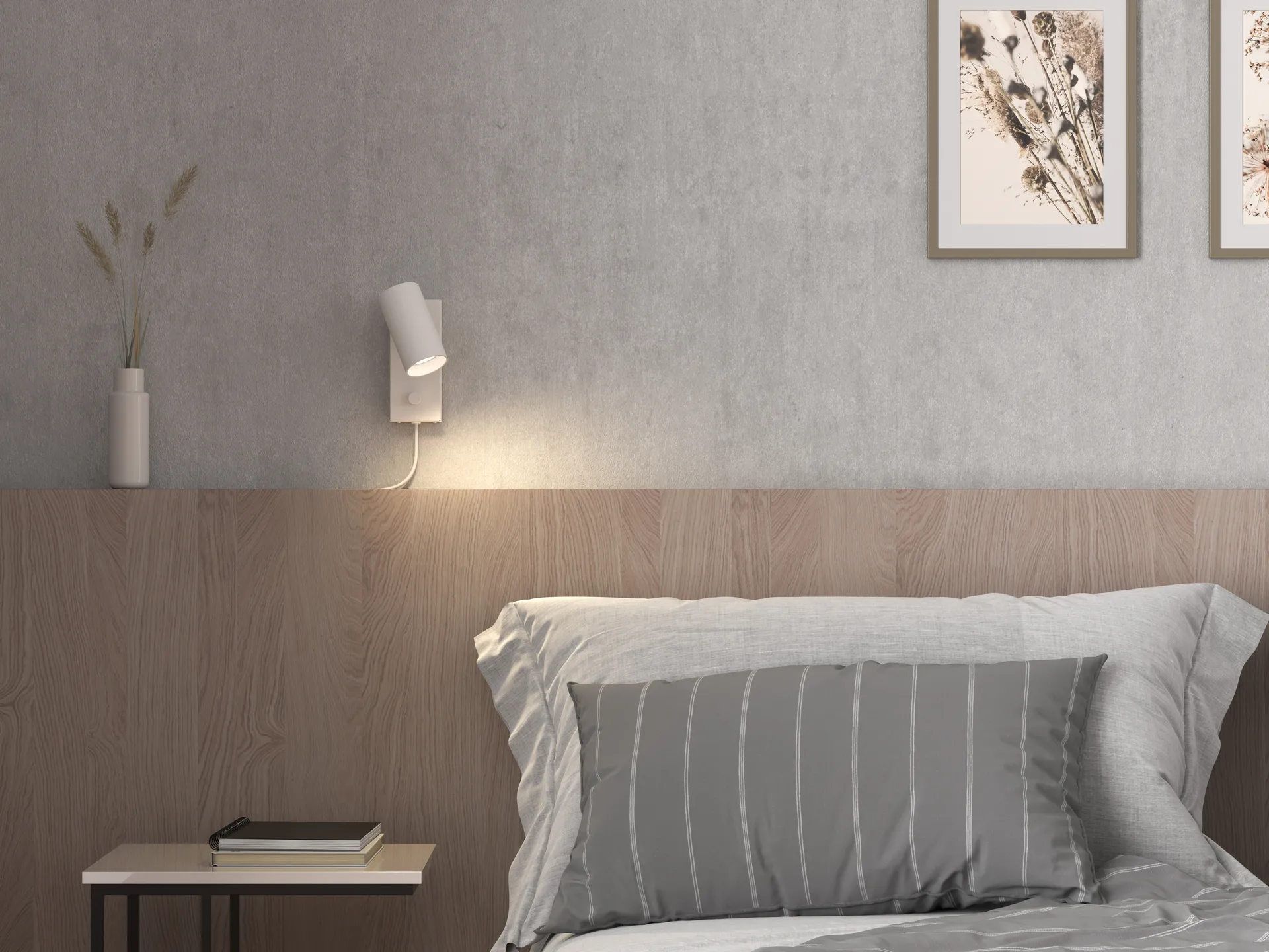 Tyson Wandleuchte Ø5,5cm, Weiß strukturiert Belid