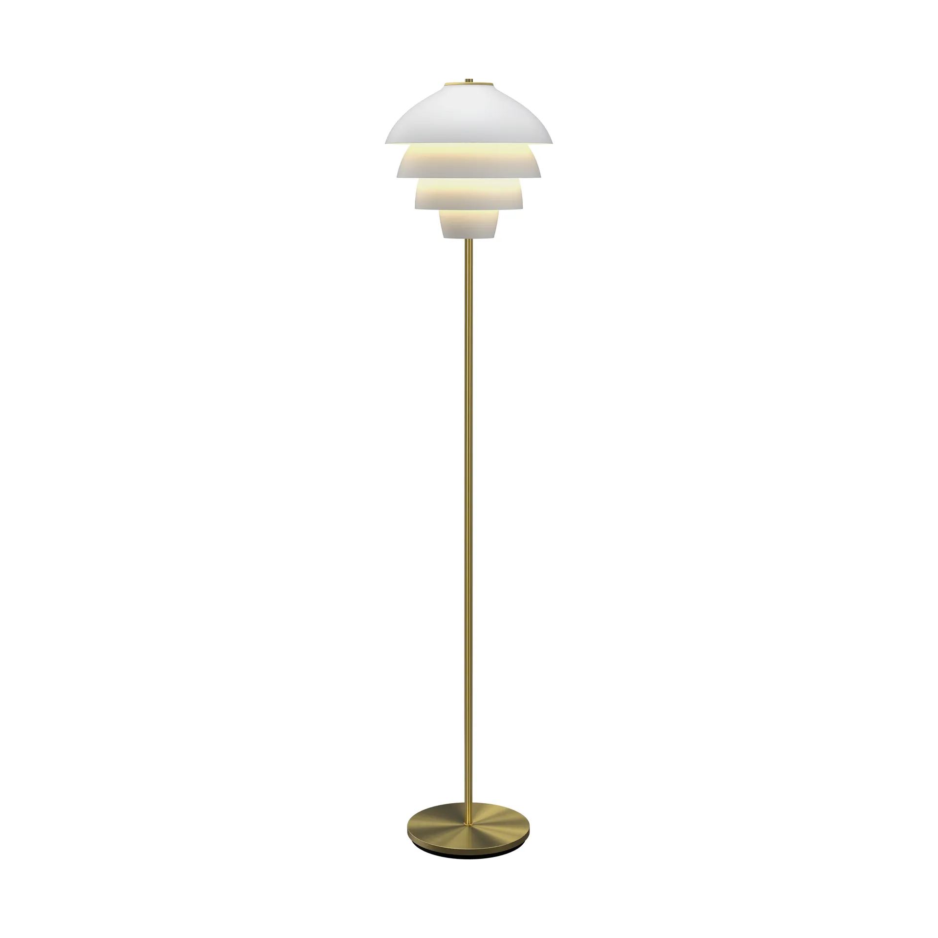 Valencia Stehleuchte 150 cm, Mattweiß-messing Belid