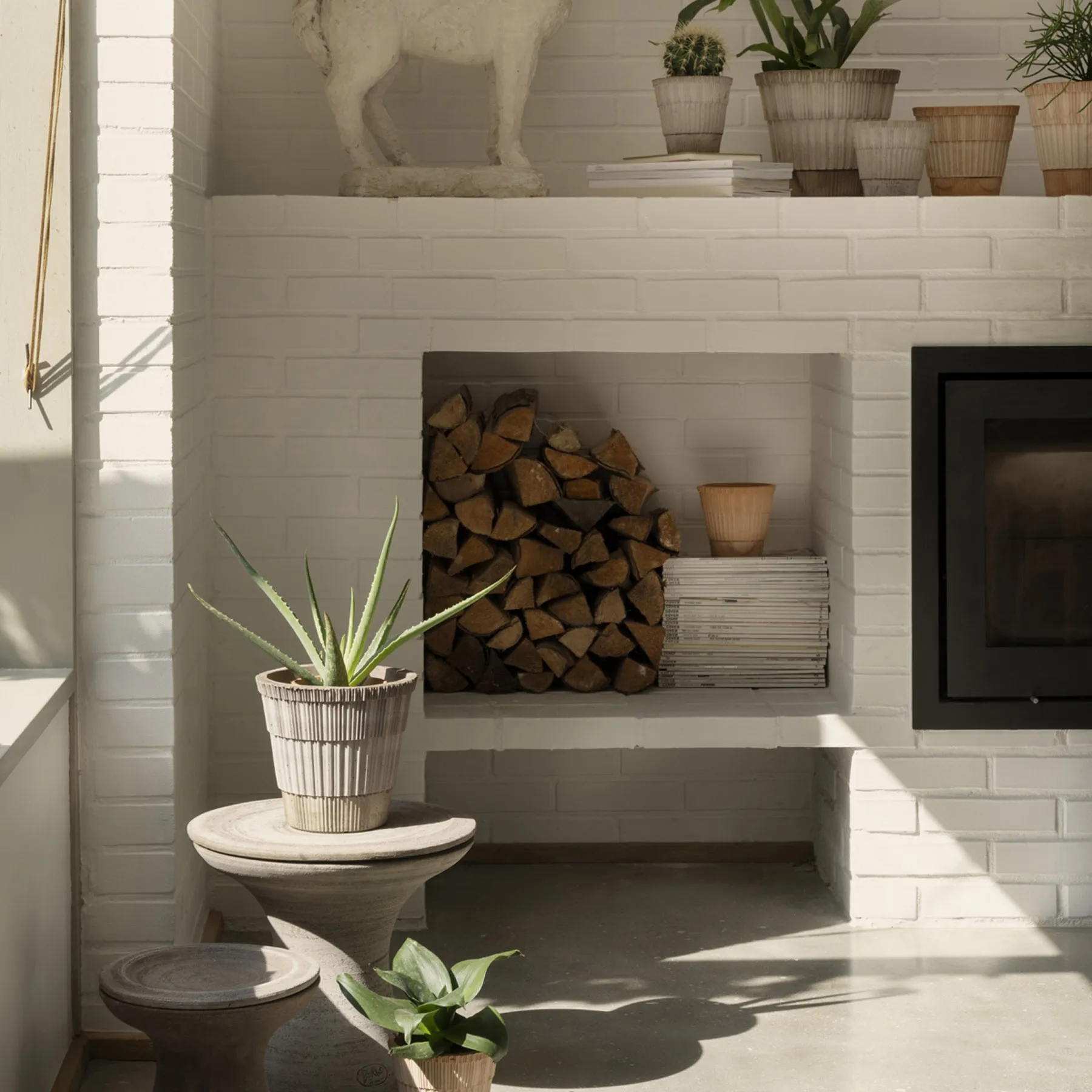 Atlas raw Topf mit Untersetzer, Grey, Ø25 cm Bergs Potter