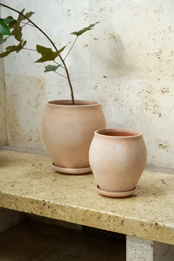 Delphi Topf mit Untersetzer 2-teilig - Rosa, Ø20 cm - Bergs Potter
