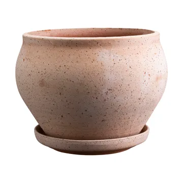 Delphi Topf mit Untersetzer 2-teilig - Rosa, Ø24 cm, niedrig - Bergs Potter