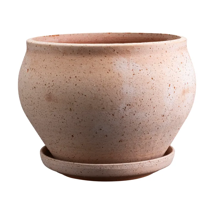 Delphi Topf mit Untersetzer 2-teilig - Rosa, Ø24 cm, niedrig - Bergs Potter