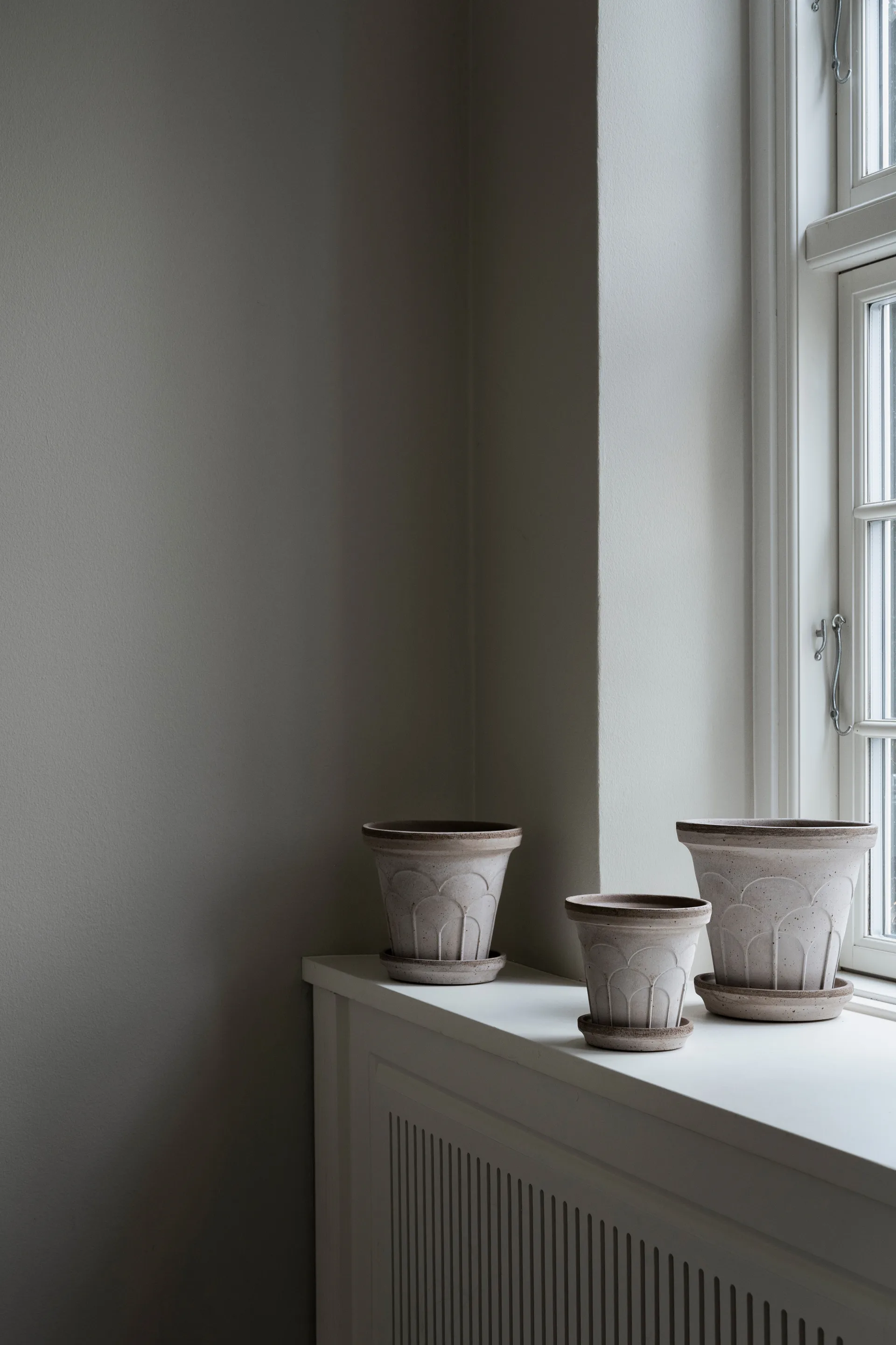 Fleur Übertopf mit Untersetzer 2-teilig, Grey, Ø12 cm Bergs Potter