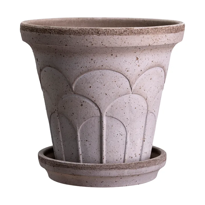 Fleur Übertopf mit Untersetzer 2-teilig - Grey, Ø16 cm - Bergs Potter