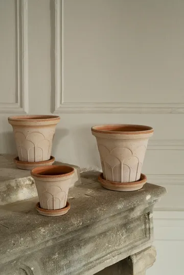 Fleur Übertopf mit Untersetzer 2-teilig - Rosa, Ø12 cm - Bergs Potter