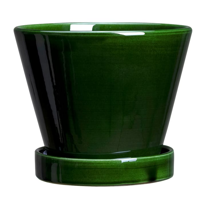 Julie Blumentopf glasiert Ø13cm, Green emerald Bergs Potter