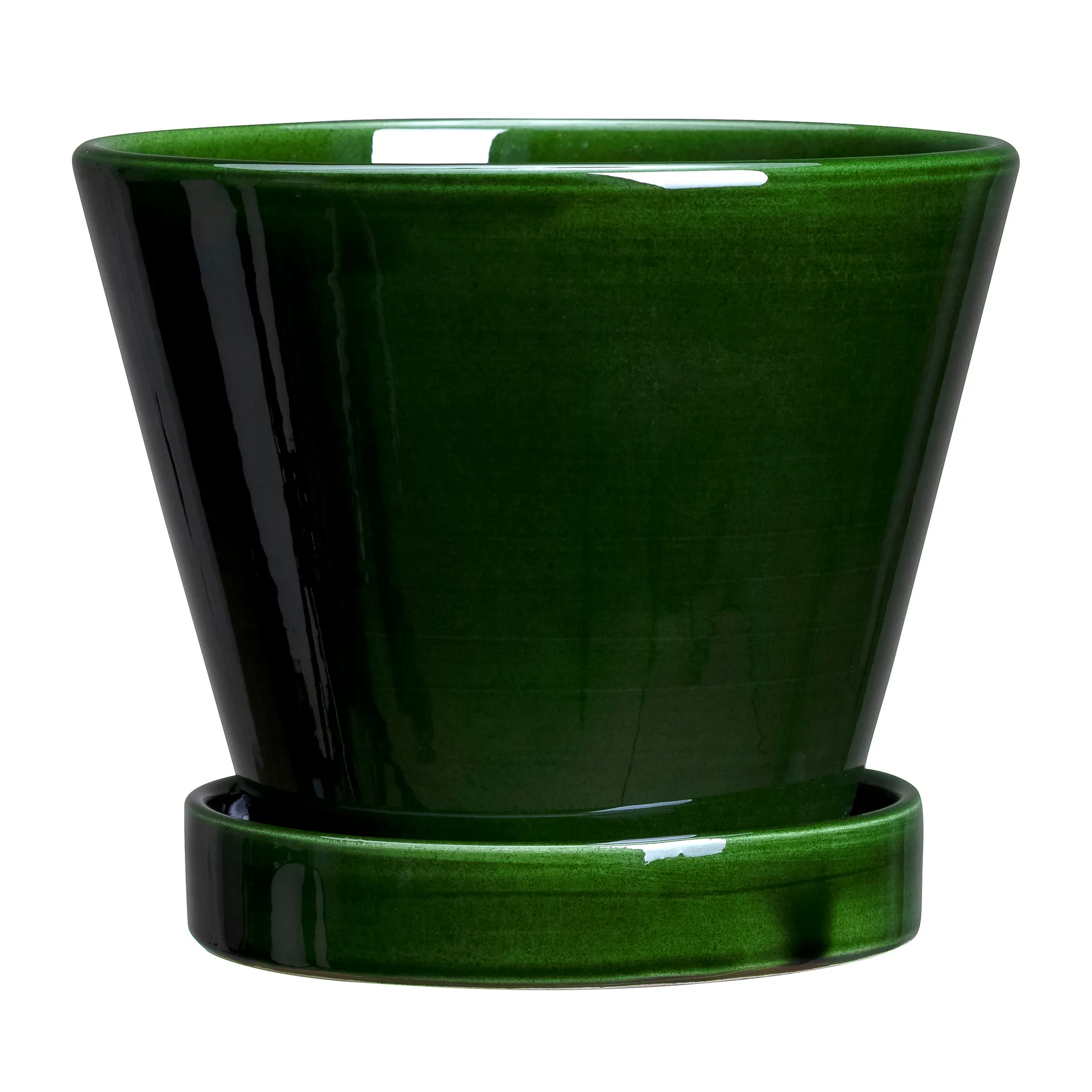 Julie Blumentopf glasiert Ø17cm, Green emerald Bergs Potter