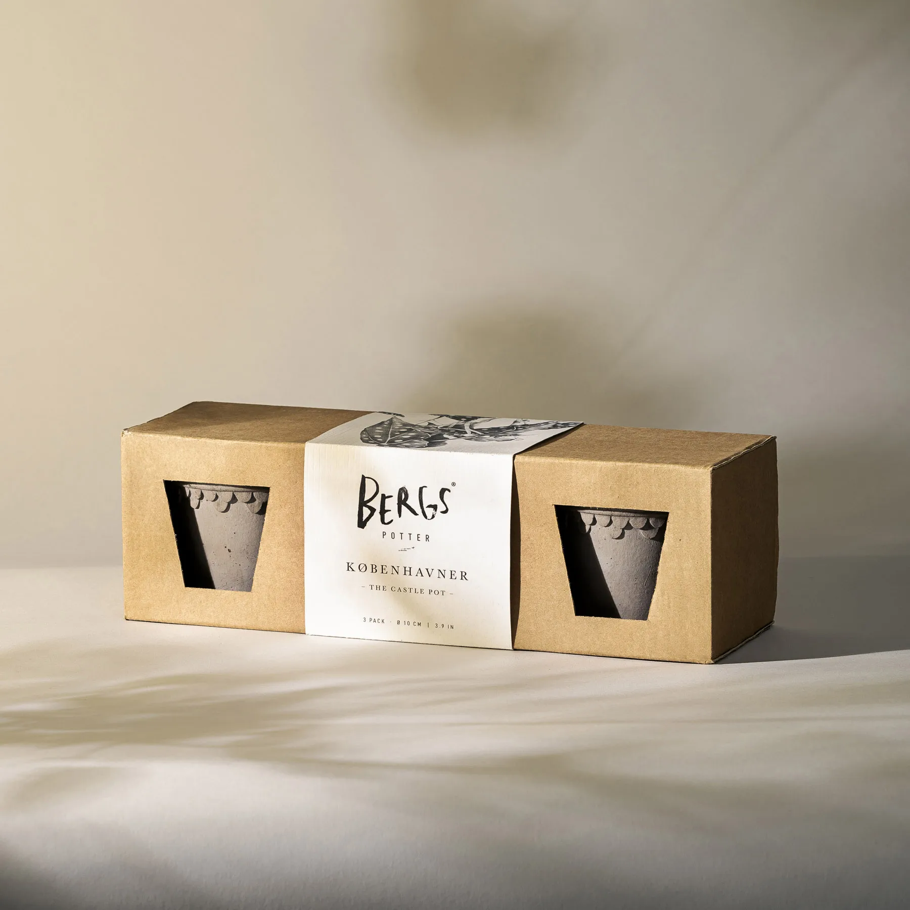 Københavner Blumentopf Ø10 cm 3er-Pack, Grey Bergs Potter