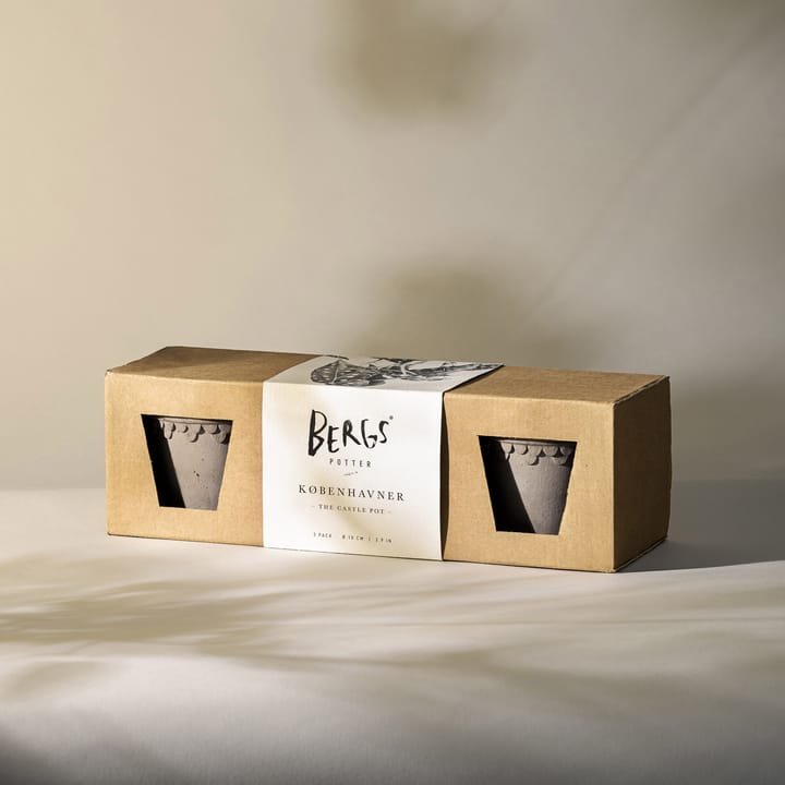 Københavner Blumentopf Ø10 cm 3er-Pack, Grey Bergs Potter