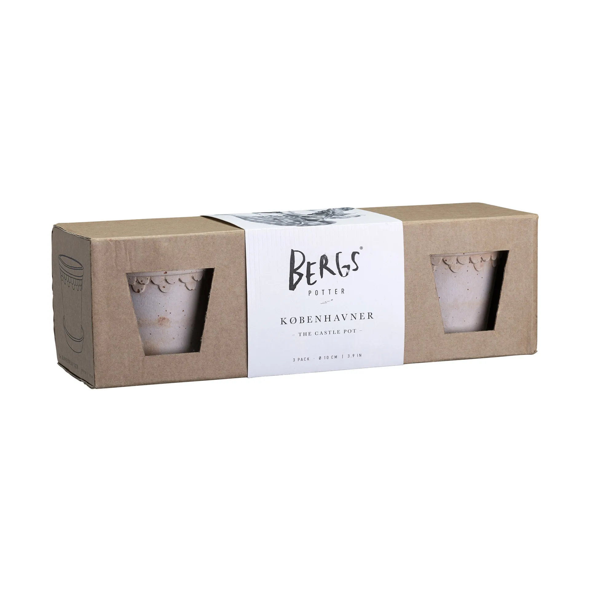 Københavner Blumentopf Ø10 cm 3er-Pack, Rosa Bergs Potter