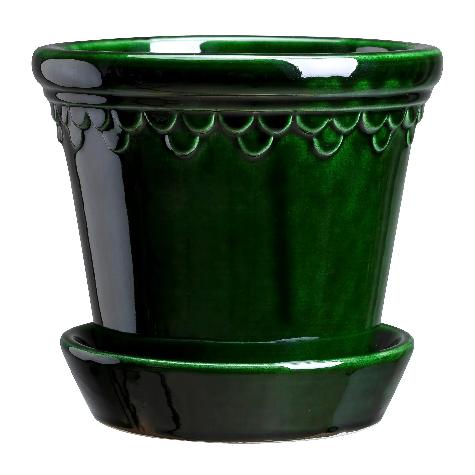 Københavner Blumentopf glasiert Ø10cm, Grün Bergs Potter