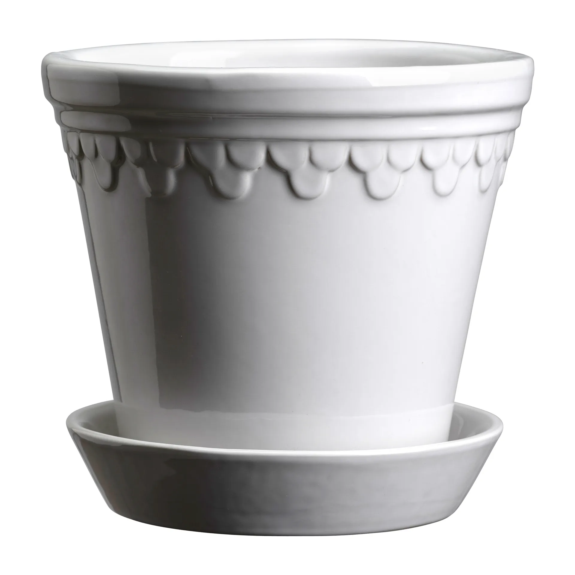 Københavner Blumentopf glasiert Ø10cm, Mineral White Bergs Potter