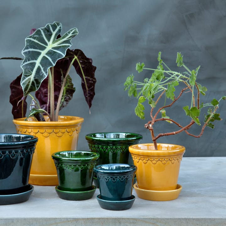 Københavner Blumentopf glasiert Ø14cm, Gelb Bergs Potter