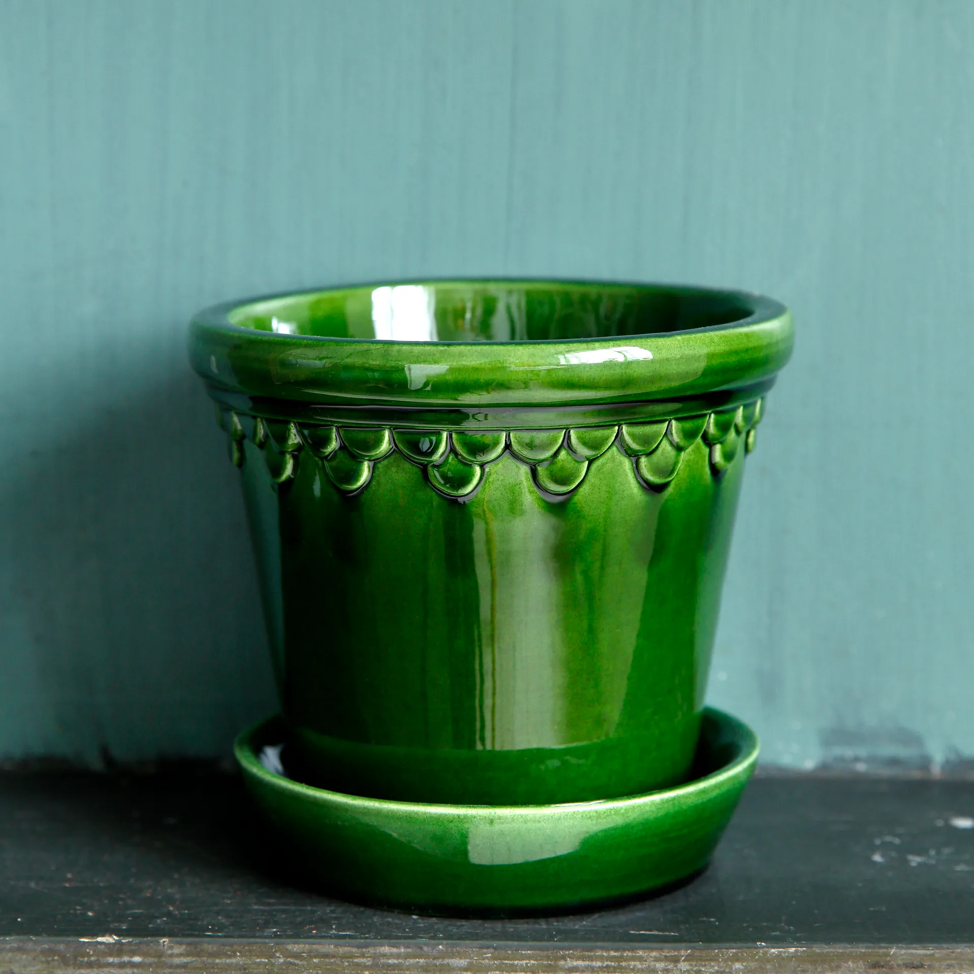 Københavner Blumentopf glasiert Ø16 cm, Grün Bergs Potter