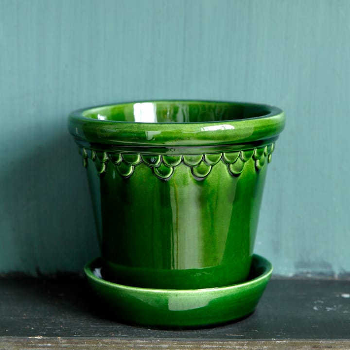 Københavner Blumentopf glasiert Ø16 cm, Grün Bergs Potter