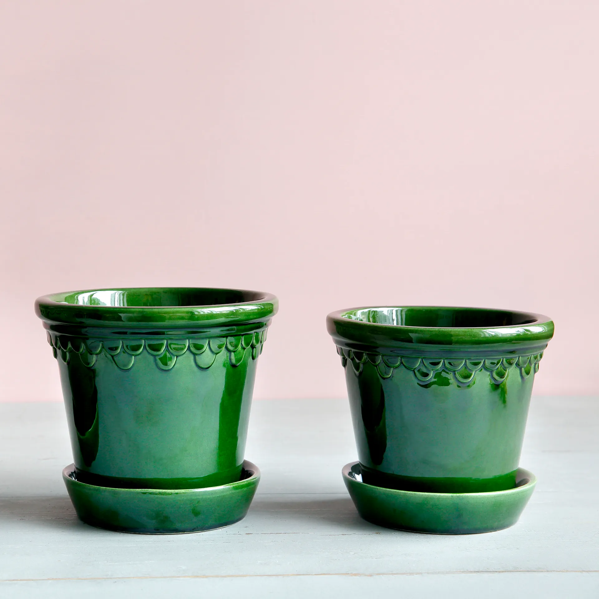 Københavner Blumentopf glasiert Ø16 cm, Grün Bergs Potter