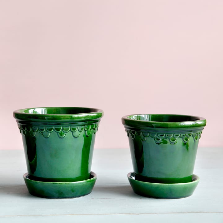 Københavner Blumentopf glasiert Ø16 cm, Grün Bergs Potter