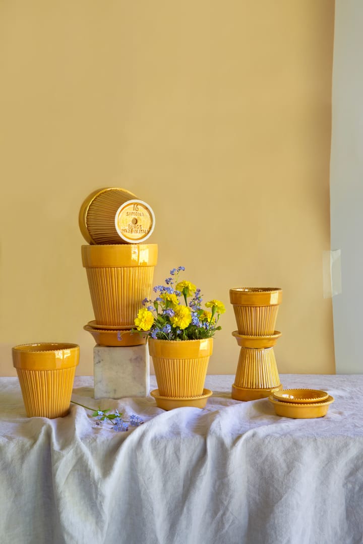 Simona Blumentopf glasiert Ø 12 cm, Yellow Bergs Potter