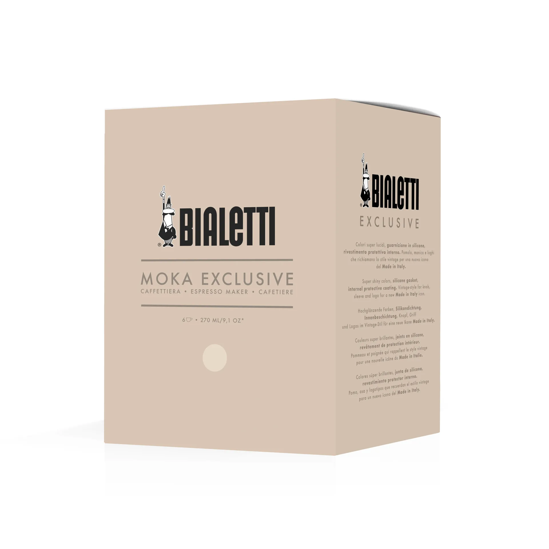 Bialetti exklusive Mokkakanne, Creme, 6 Tassen Bialetti