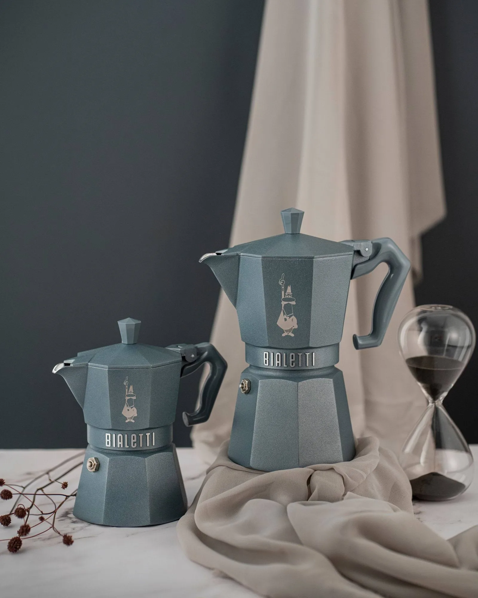 Bialetti exklusive Mokkakanne Induktion, Grau, 6-telig Bialetti