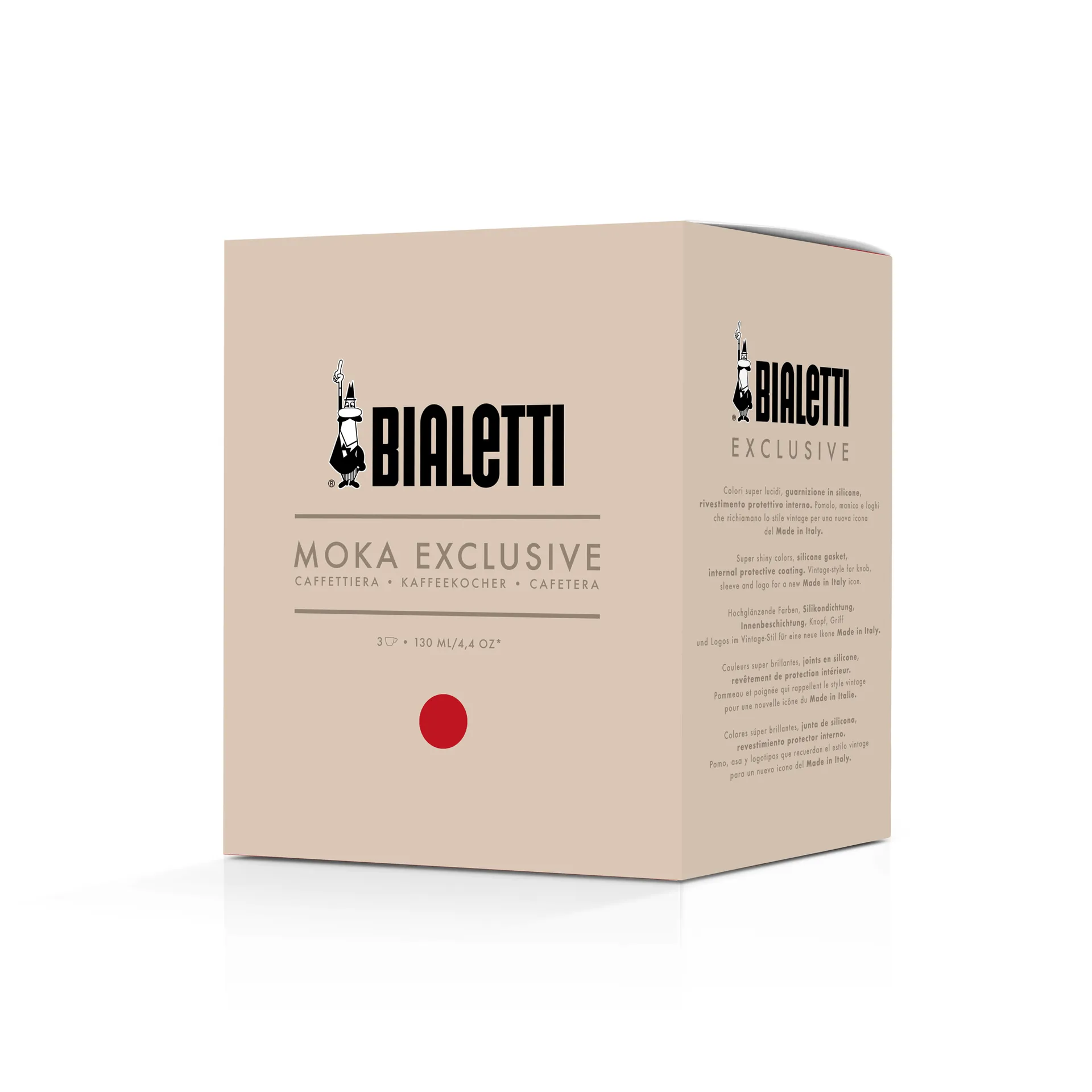 Bialetti exklusive Mokkakanne, Rot, 3-telig Bialetti
