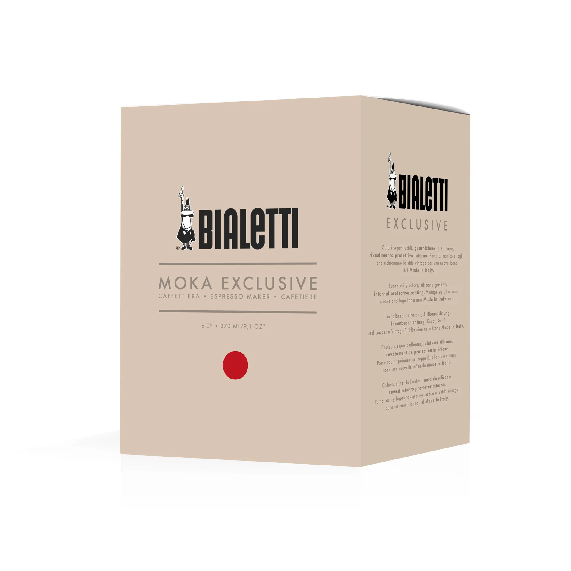 Bialetti exklusive Mokkakanne, Rot, 6-telig Bialetti