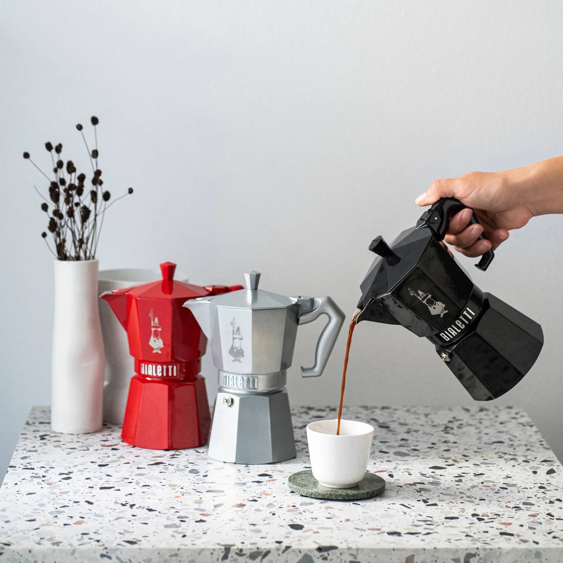 Bialetti exklusive Mokkakanne, Schwarz, 3-Tassen Bialetti