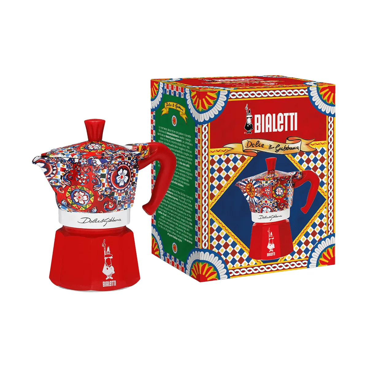 Bialetti x Dolce & Gabbana Espressokocher, Sicilian cart, 3 Tassen Bialetti