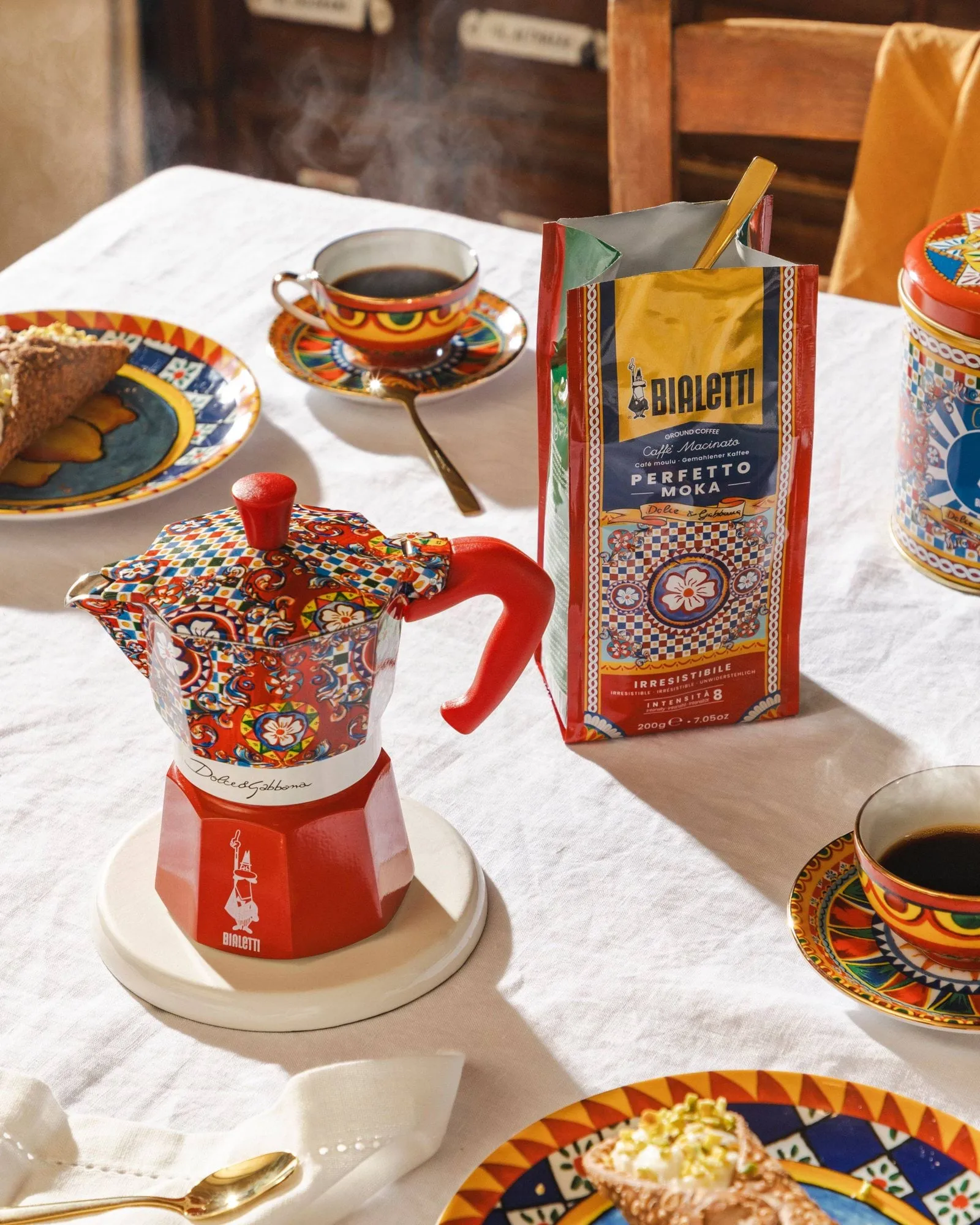 Bialetti x Dolce & Gabbana Espressokocher, Sicilian cart, 3 Tassen Bialetti