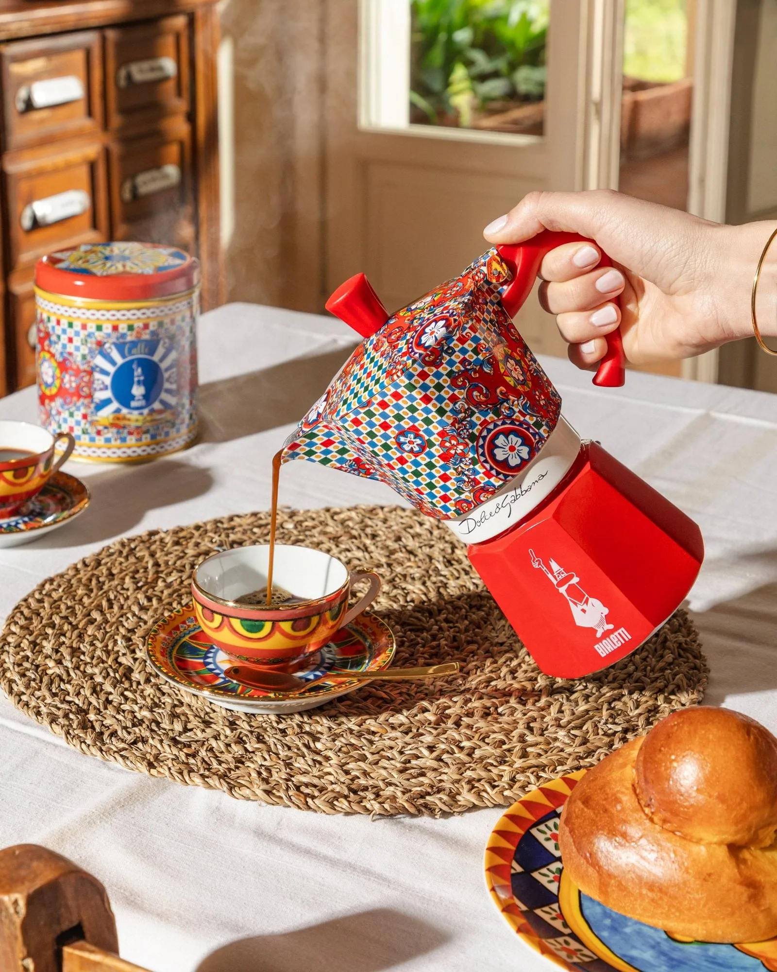 Bialetti x Dolce & Gabbana Espressokocher, Sicilian cart, 3 Tassen Bialetti