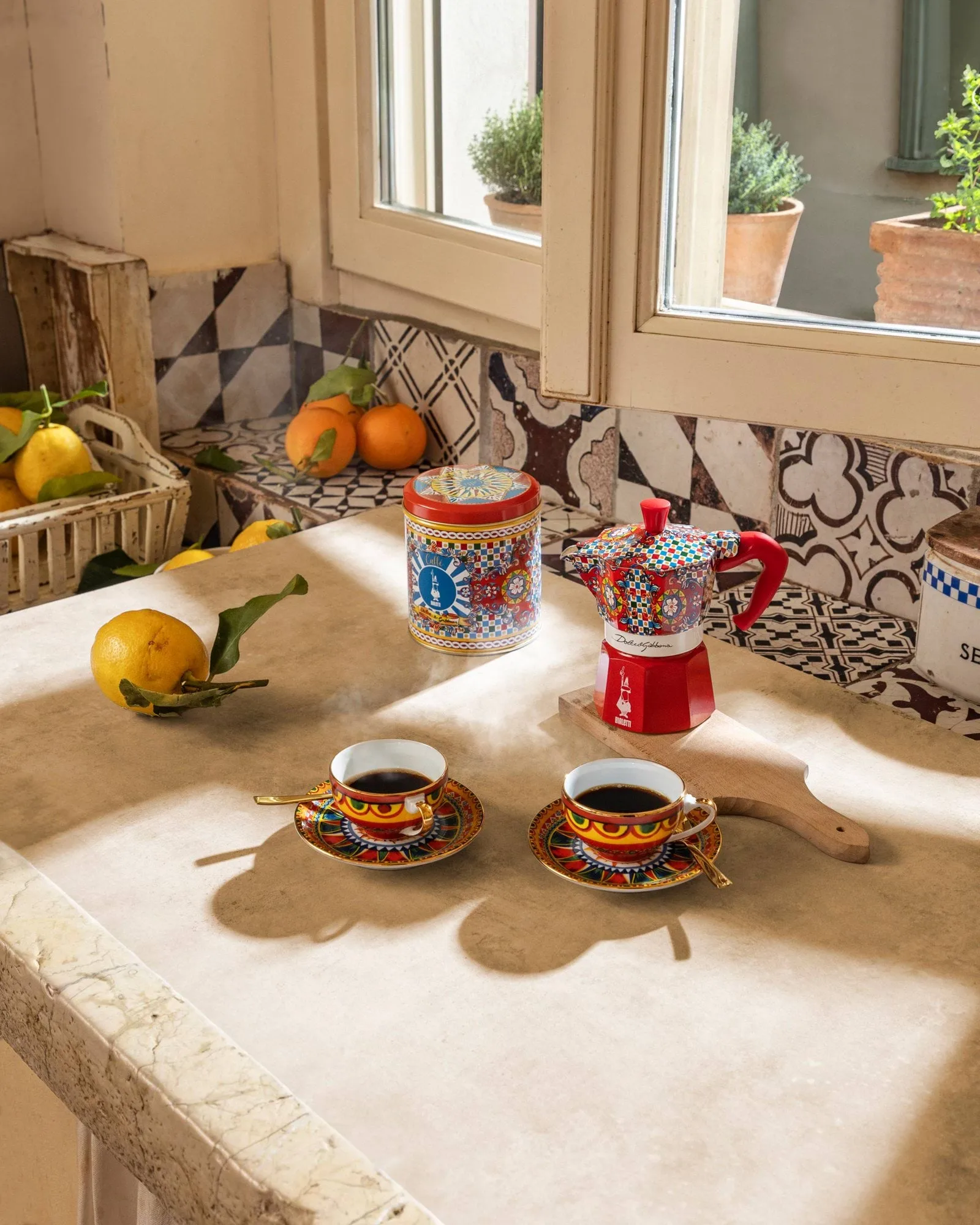 Bialetti x Dolce & Gabbana Espressokocher, Sicilian cart, 3 Tassen Bialetti