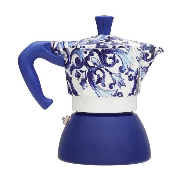 Bialetti x Dolce & Gabbana Mokkakanne Induktion, Mediterraneo, 4-teiliges Set Tassen Bialetti