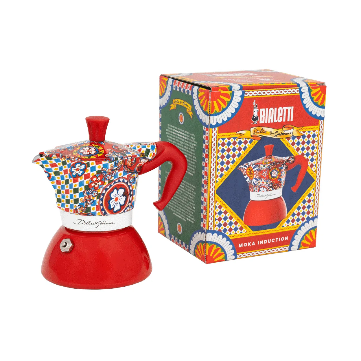Bialetti x Dolce & Gabbana Mokkakanne Induktion, Sicilian cart, 2-tlg. Bialetti