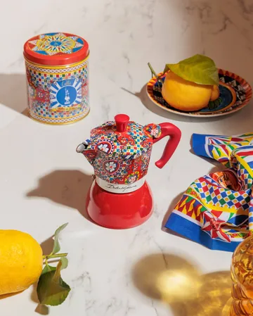 Bialetti x Dolce & Gabbana Mokkakanne Induktion - Sicilian cart, 4-telig - Bialetti