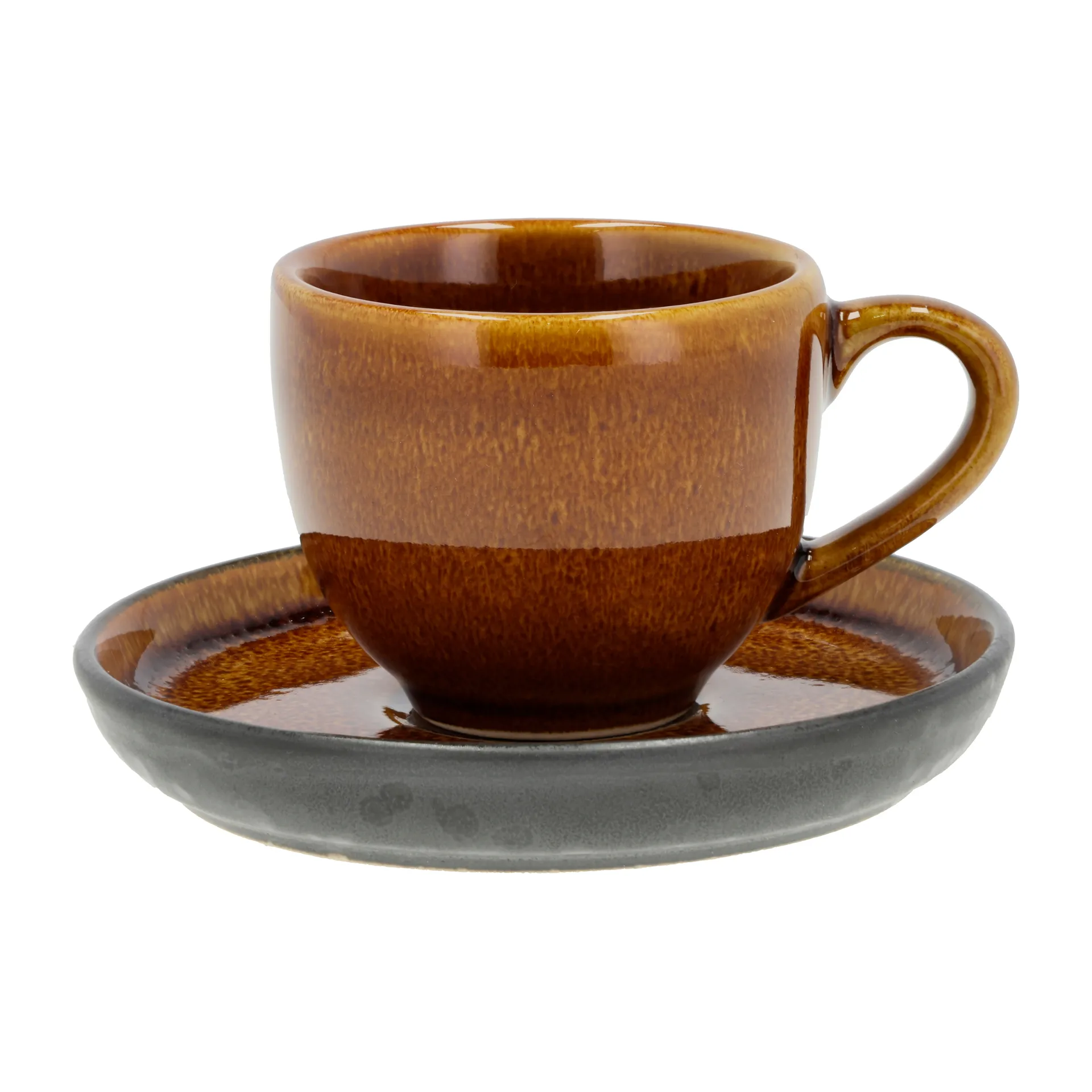 Bitz Espressotasse mit Untertasse 7 cl, Amber-schwarz Bitz