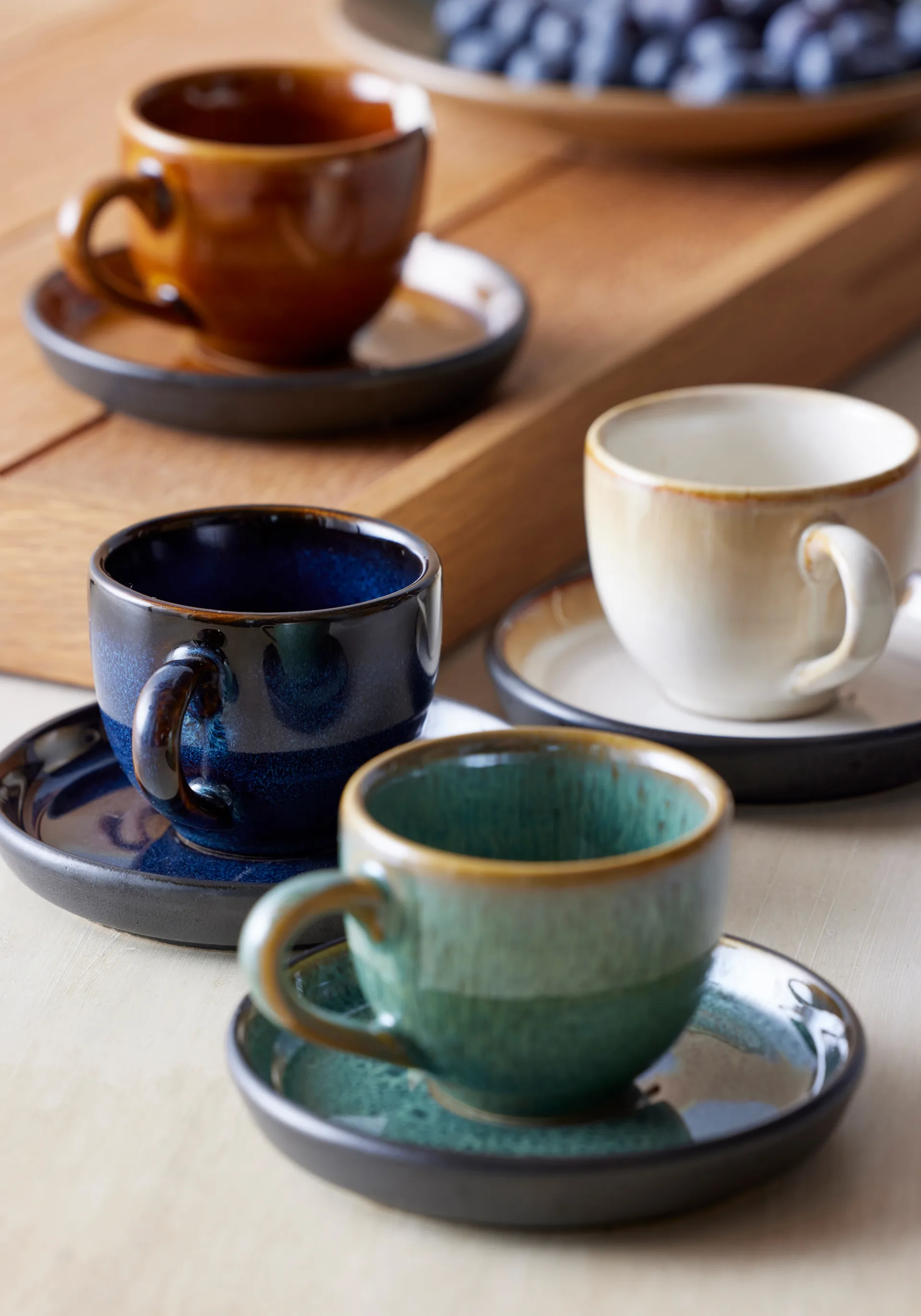 Bitz Espressotasse mit Untertasse 7 cl, Amber-schwarz Bitz