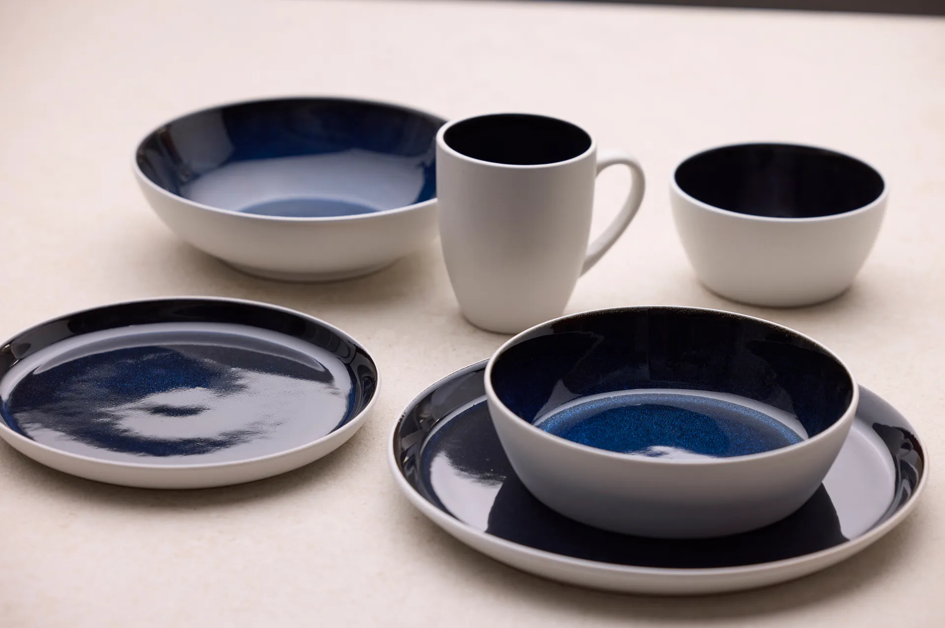 Bitz Pastaschale Gastro Ø20 cm, Weiß-Dunkelblau Bitz