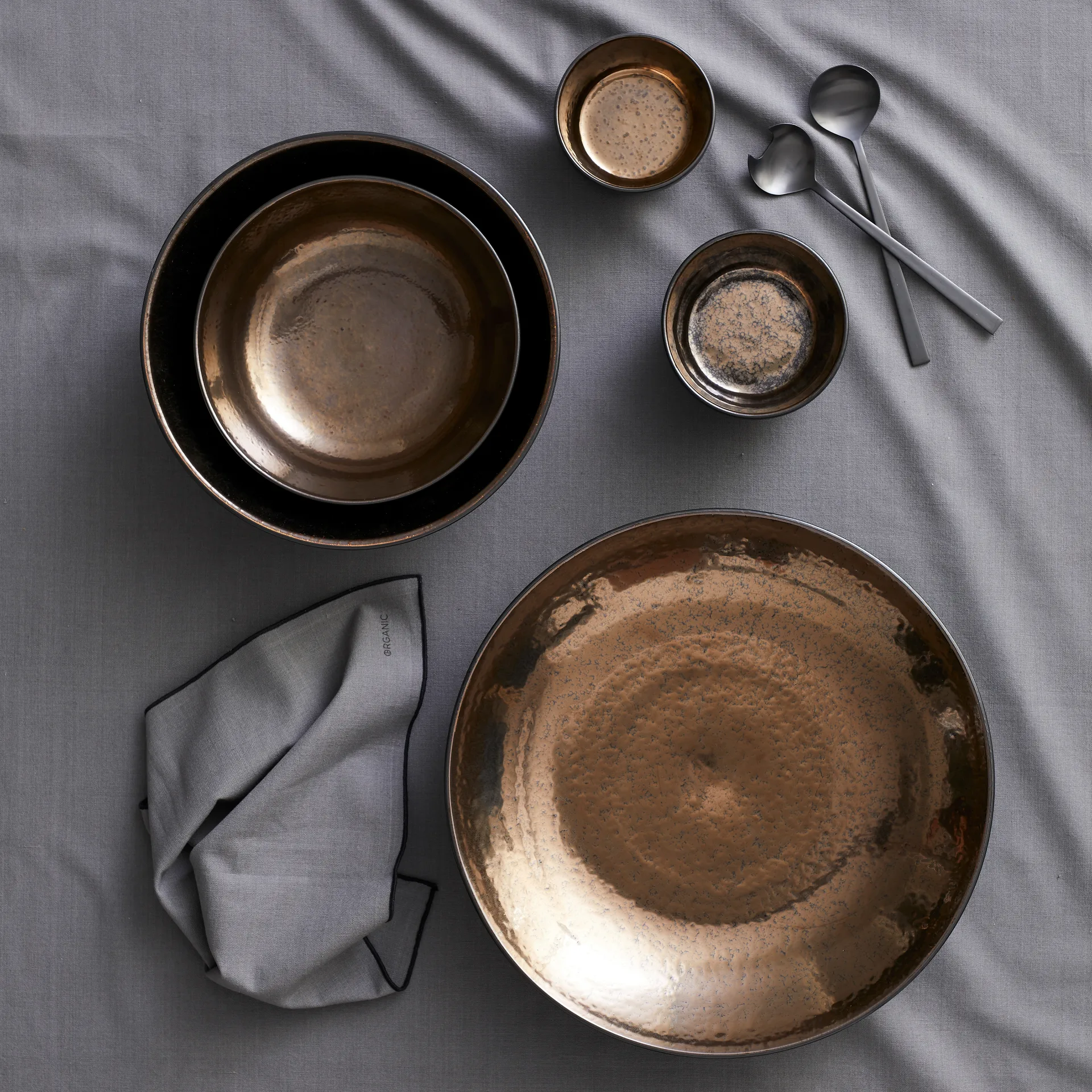 Bitz Salatschale 24cm, Schwarz-bronze Bitz