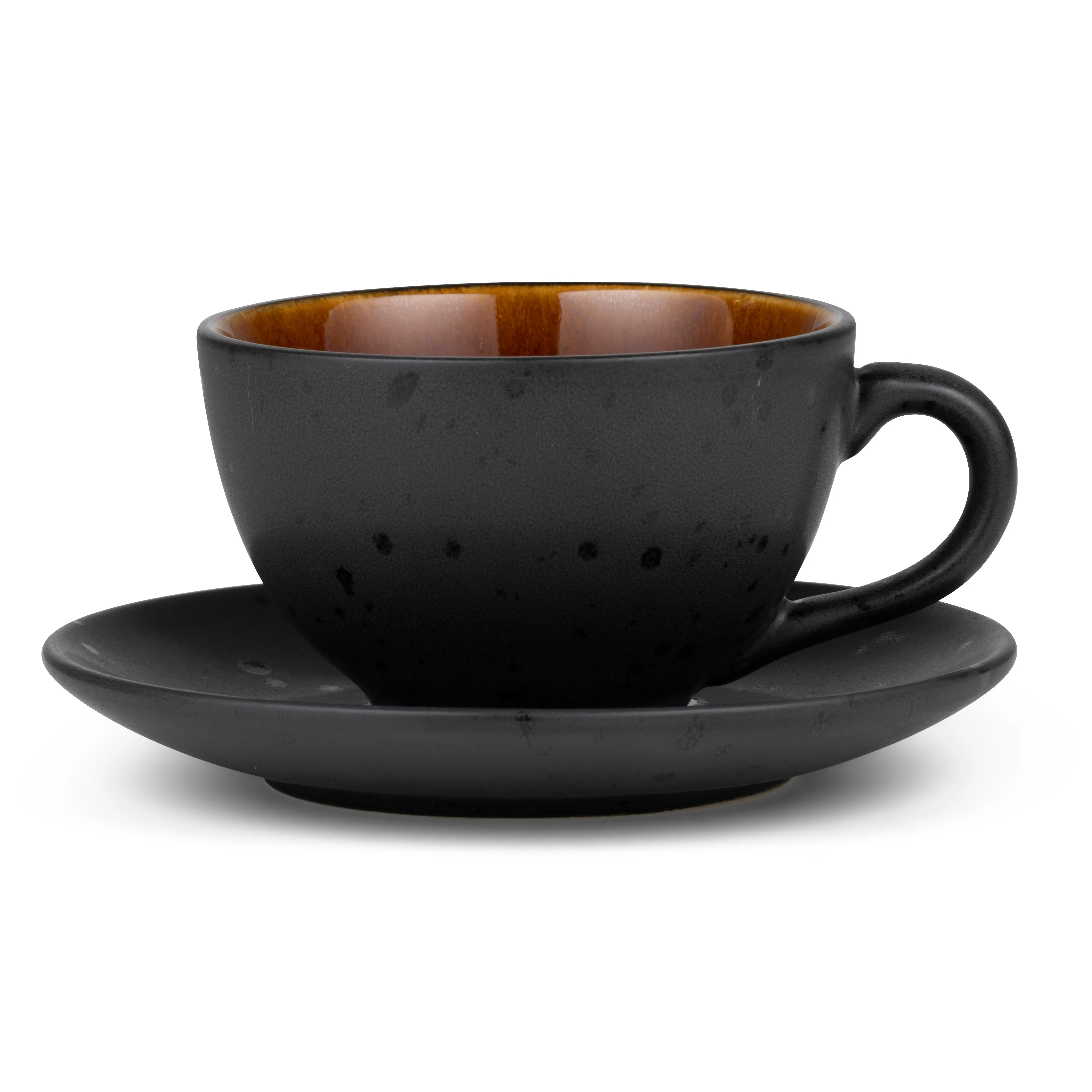 Bitz Tasse mit Untersetzer schwarz
