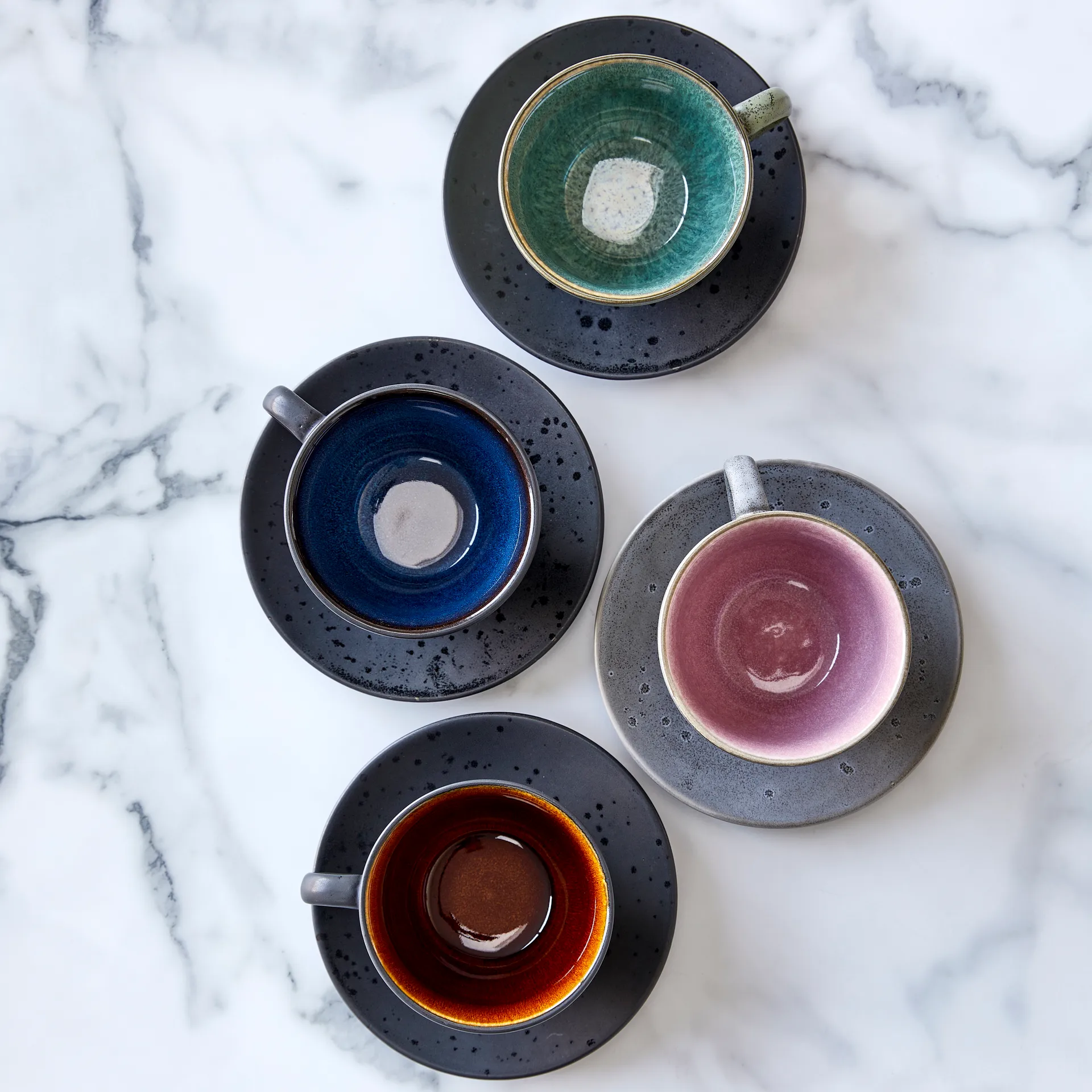 Bitz Tasse mit Untersetzer schwarz, Grün Bitz