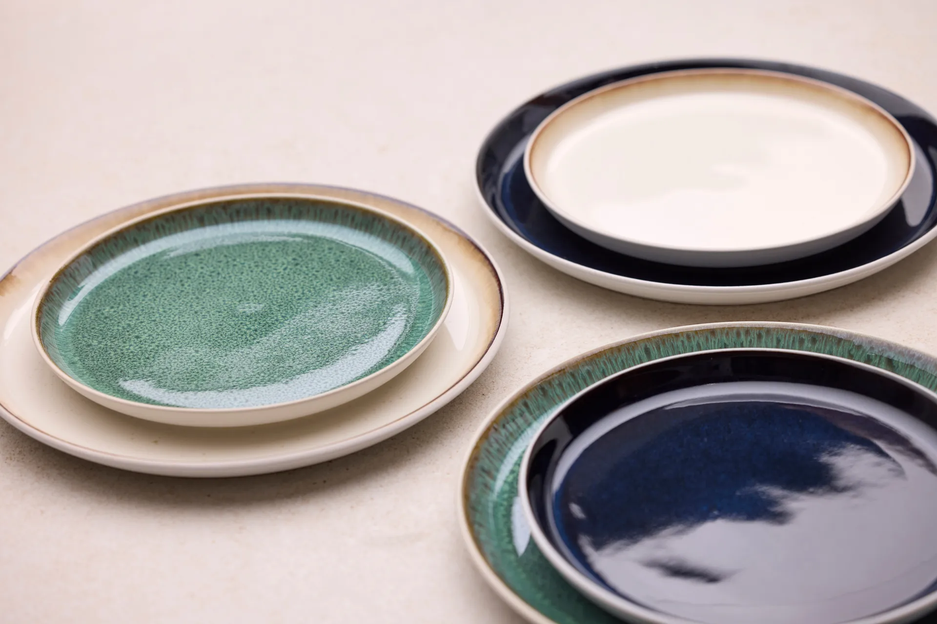 Bitz Teller gastro Ø 21cm, Weiß-Grün Bitz