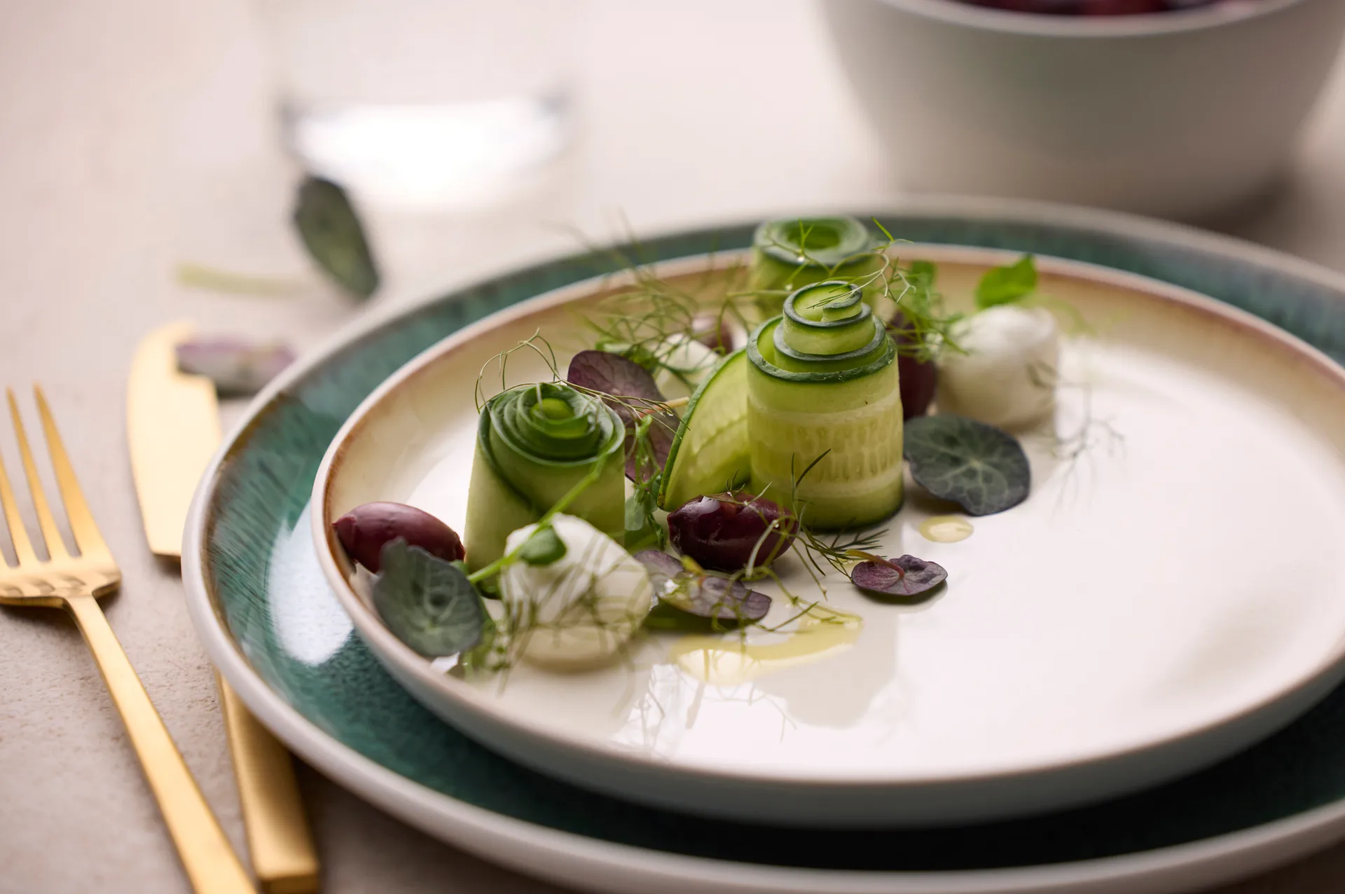 Bitz Teller Gastro Ø 27cm, Weiß-Grün Bitz