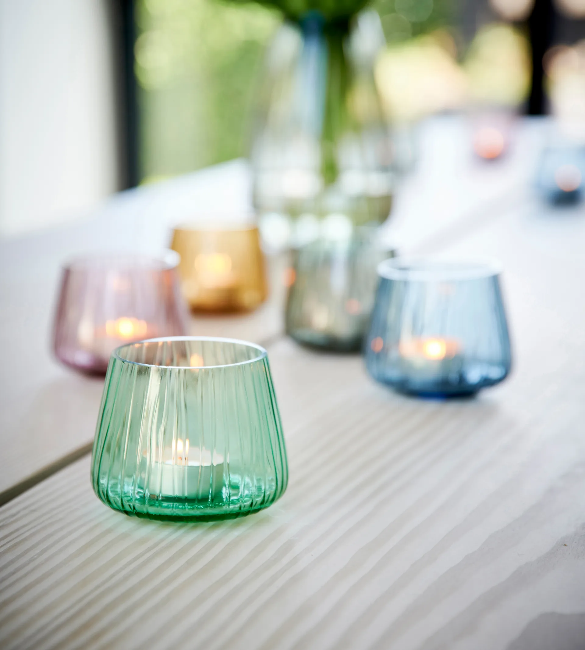 Kusintha Teelichtkerzenhalter 7,5cm 2er Pack, Amber Bitz