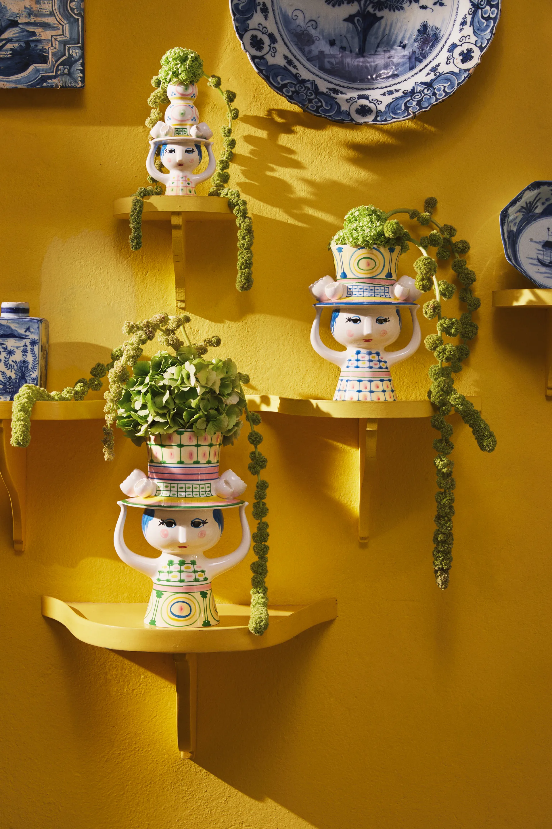 Lady with hat Kerzenständer H16 cm, Rosa Bjørn Wiinblad