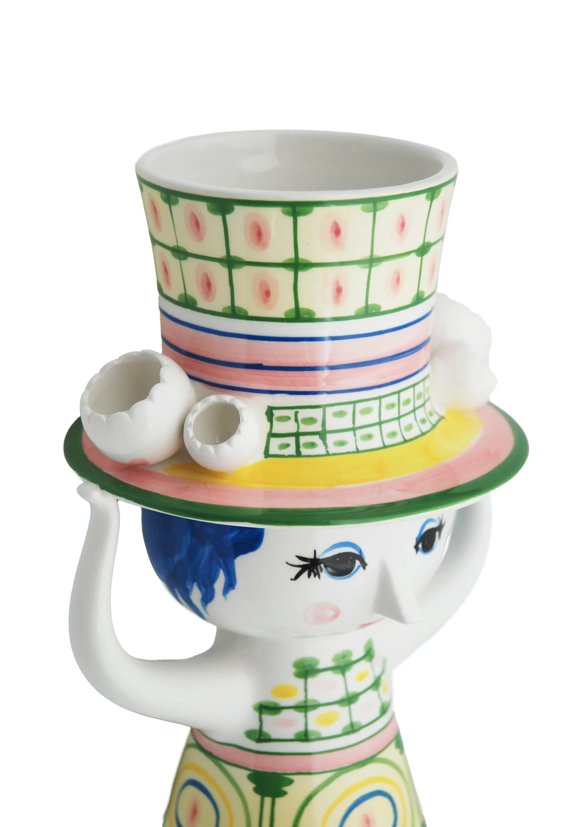 Lady with hat Vase H24,5 cm, Grün Bjørn Wiinblad