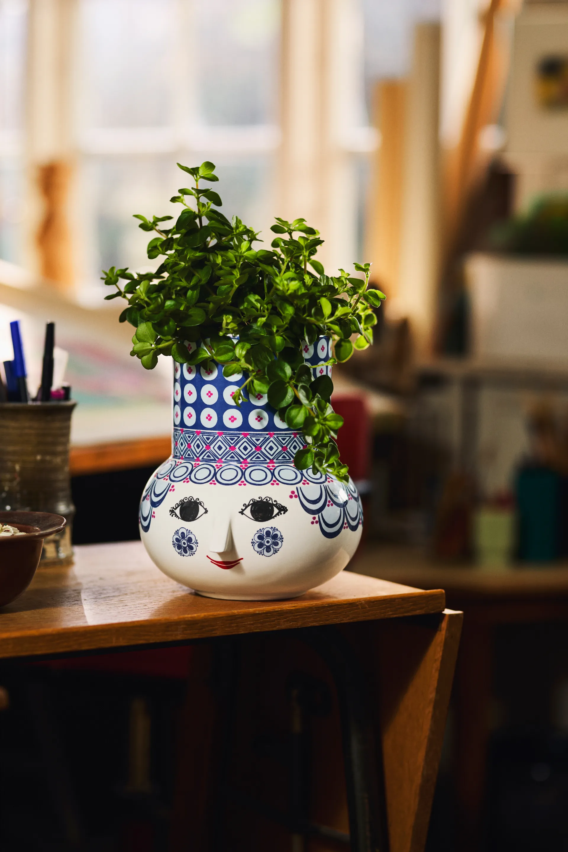 Olga Vase 20 cm, Blau Bjørn Wiinblad