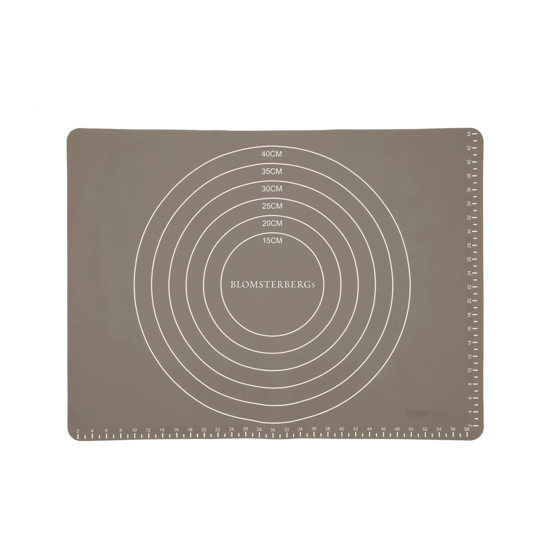 Blomsterbergs Backmatte mit Maßeinteilung, Latte, Silikon, 45 × 60 cm Blomsterbergs