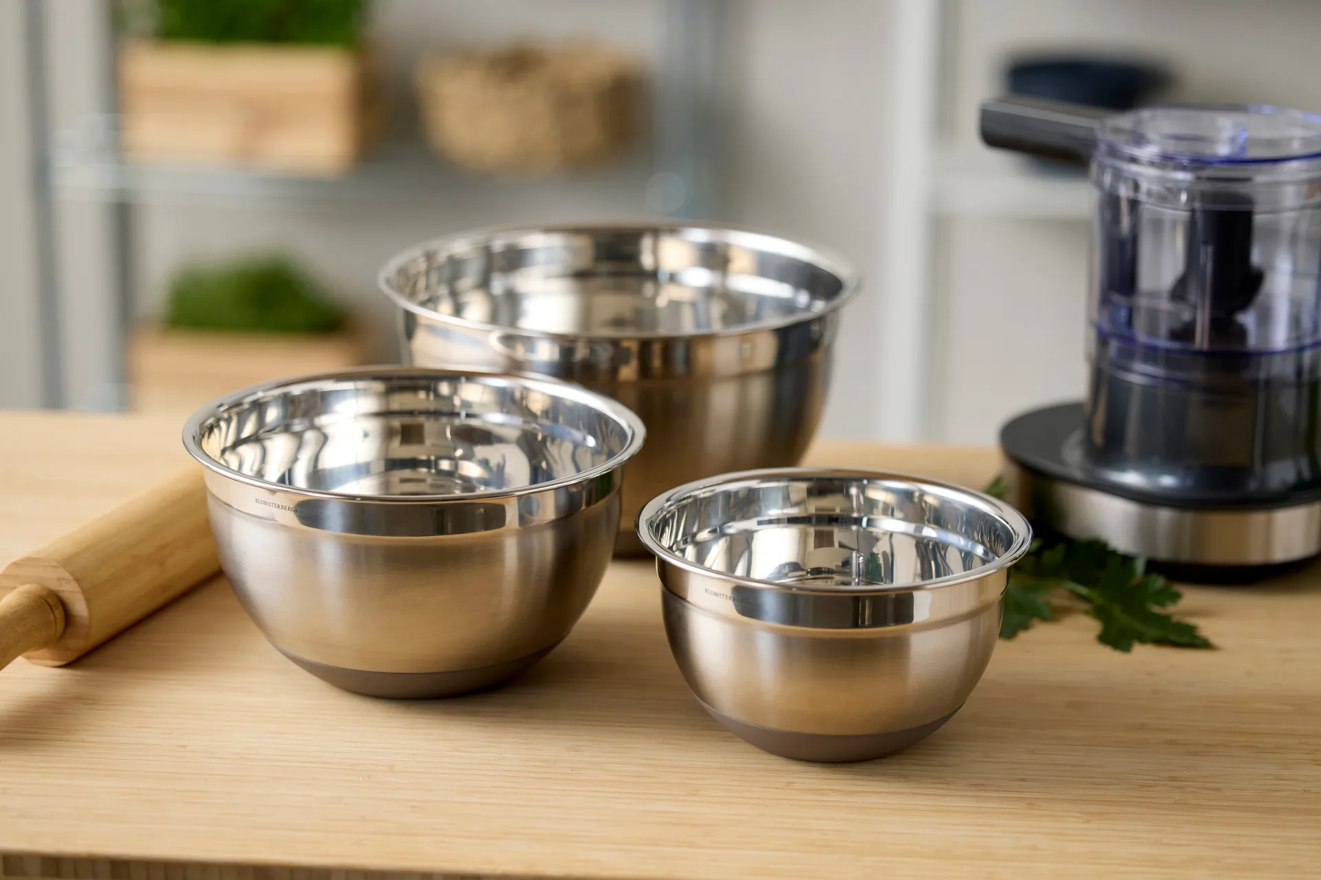 Mischschüssel mit Silikonboden latte, 5 Liter Blomsterbergs